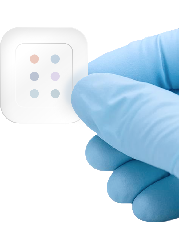 Clinician holding the Respira diagnostic patch